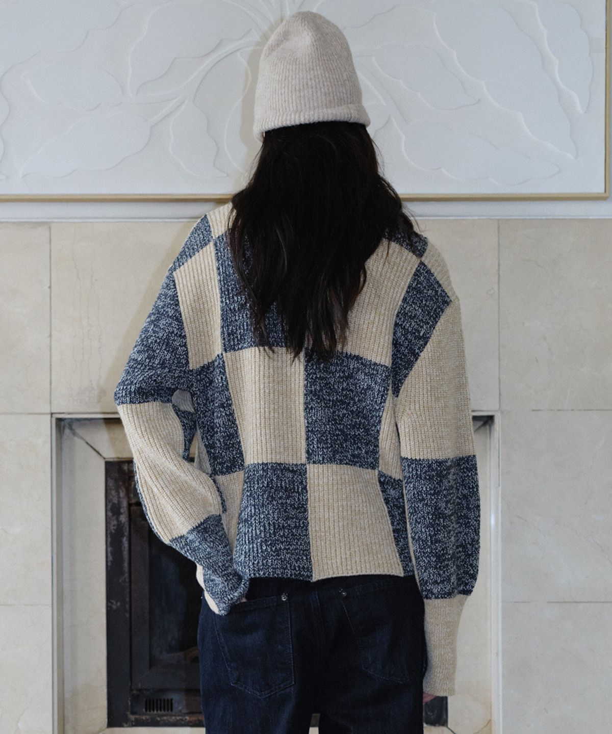 엔오르(EN OR) COLOR BLOCK ZIPUP KNIT - YELLOW