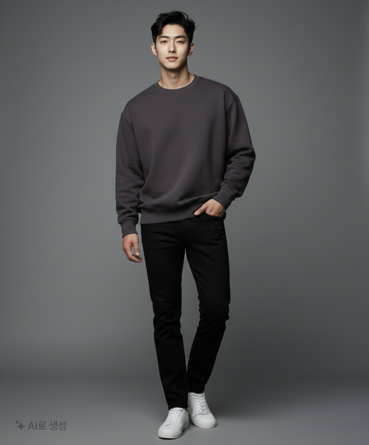 무신사 스탠다드(MUSINSA STANDARD) 헤비웨이트 오버사이즈 스웨트셔츠 [다크 그레이] XXXL