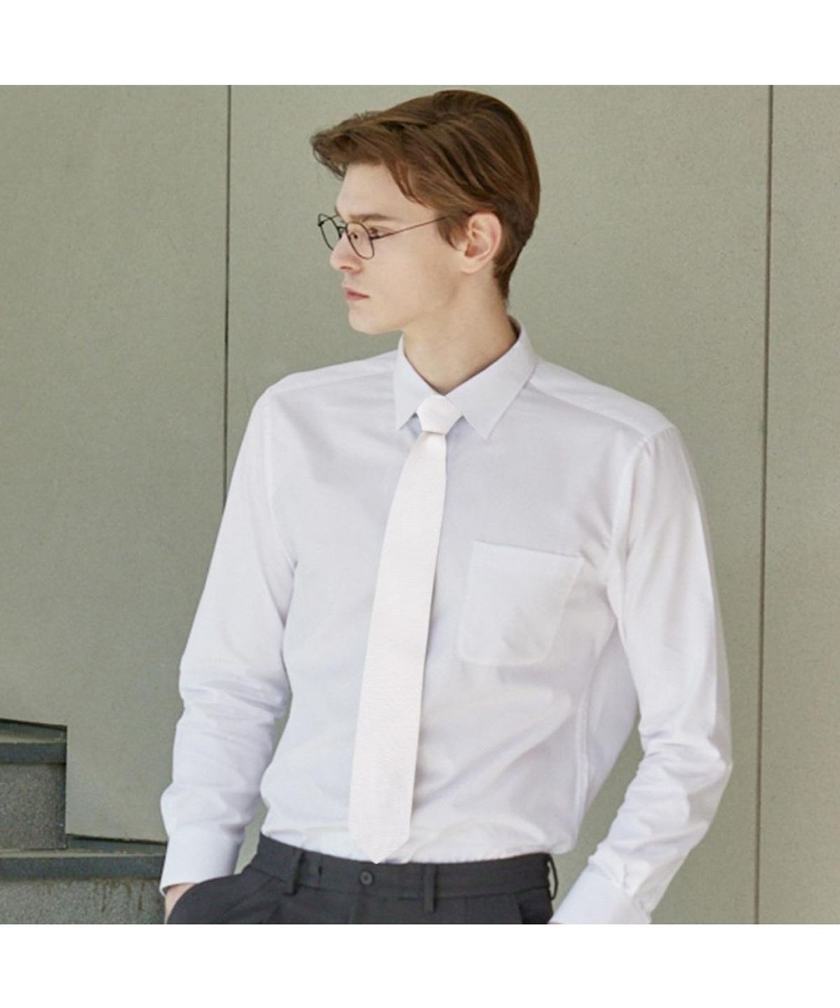 닥스셔츠(DAKS SHIRTS) 실크100 솔리드 넥타이 화이트_DMF1ACF1008A1