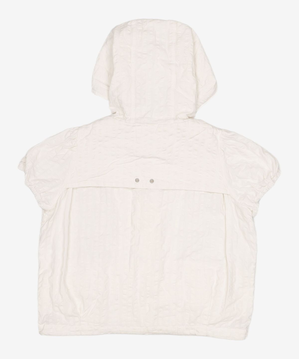 오헤시오(OHESHIO) HOODED FRILL HALF WINDBREAKER, WHITE