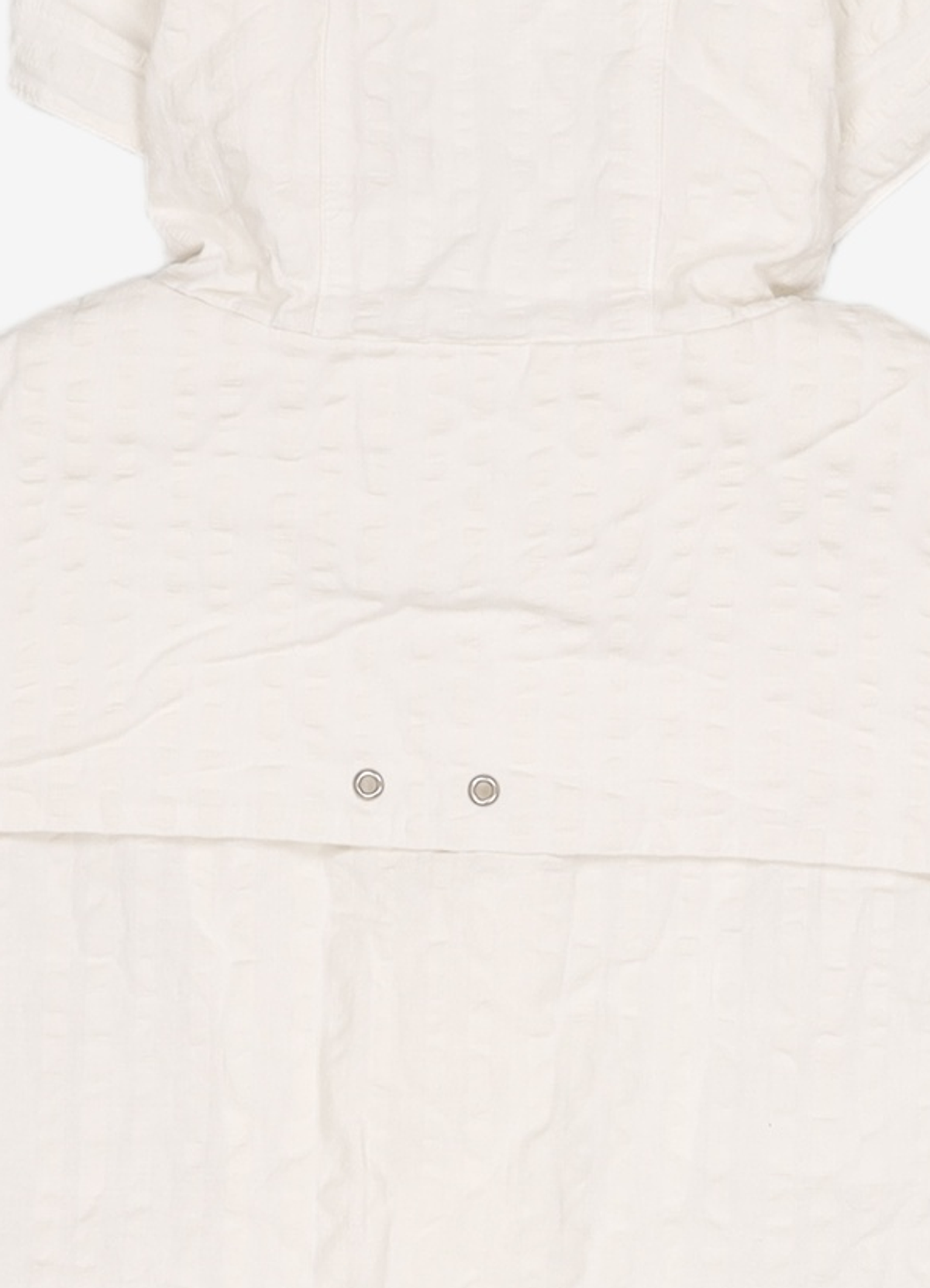 오헤시오(OHESHIO) HOODED FRILL HALF WINDBREAKER, WHITE