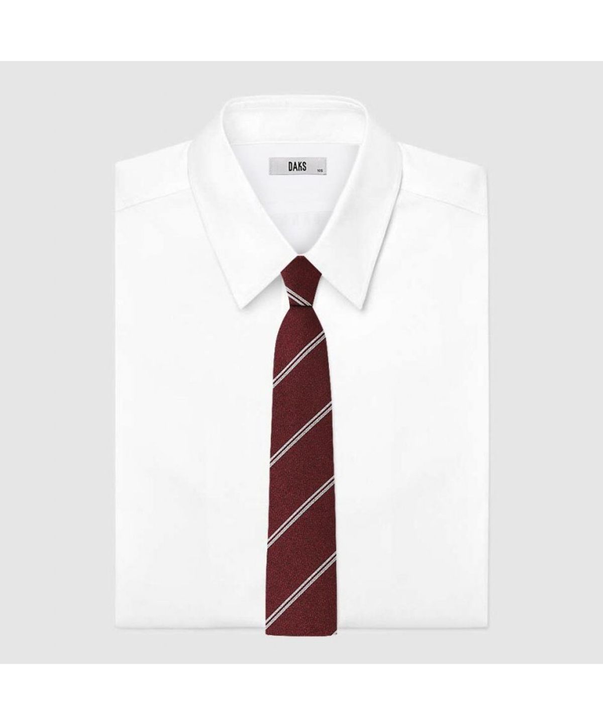 닥스셔츠(DAKS SHIRTS) 실크혼방 레지멘탈 스트라이프 넥타이 레드_DMF1ACF1235R2