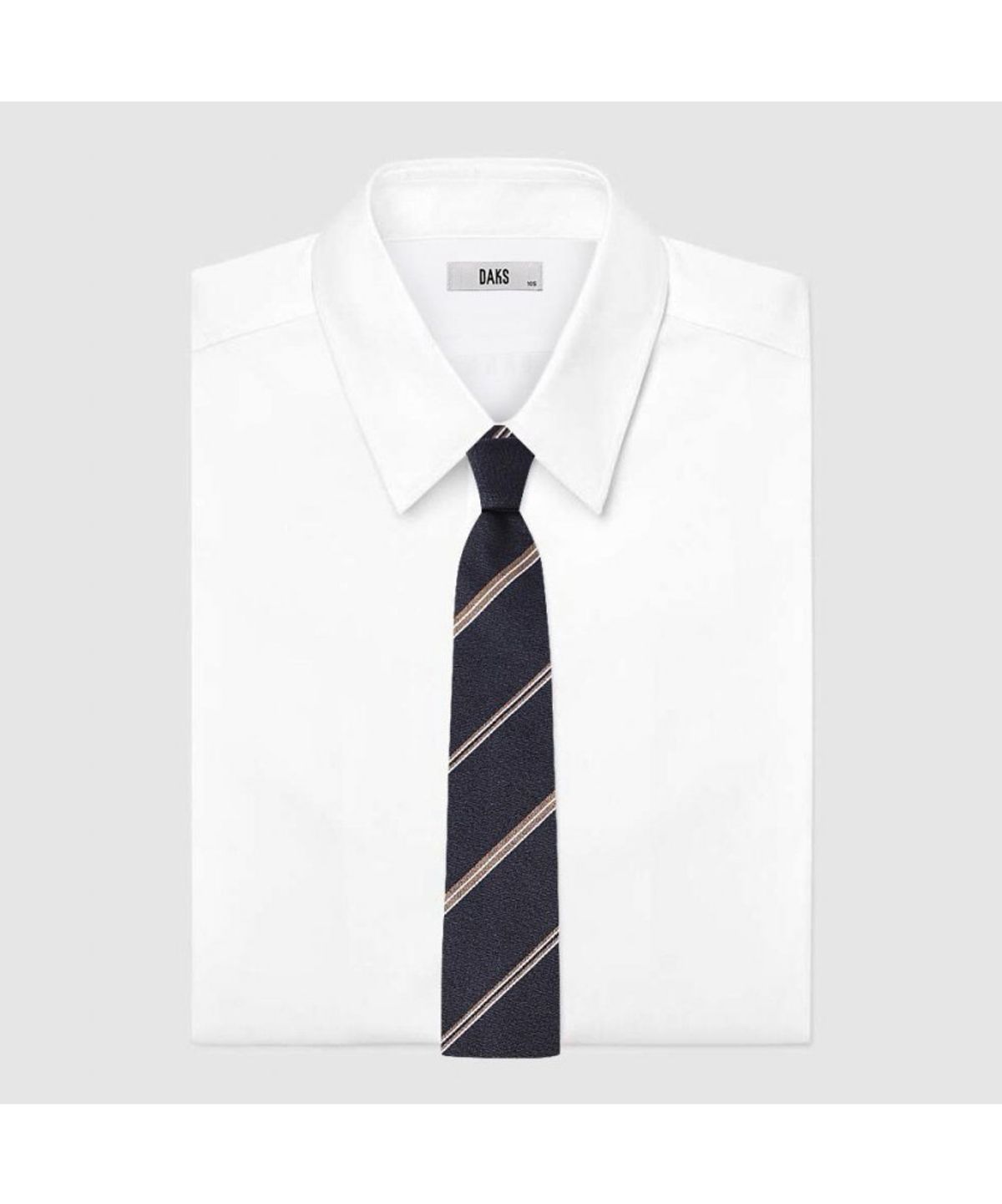 닥스셔츠(DAKS SHIRTS) 실크100 레지멘탈 스트라이프 넥타이 네이비_DMF1ACF1236N1