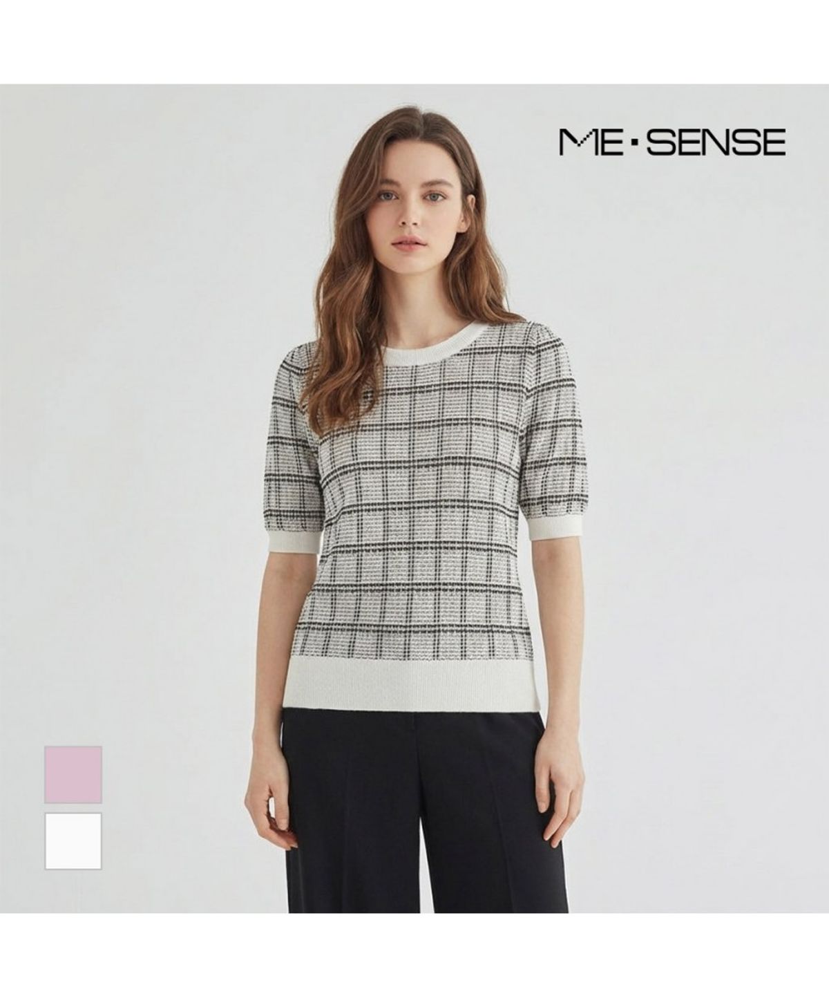 미센스(MESENSE) 패턴짜임 반팔니트_MB45KNMG15Z