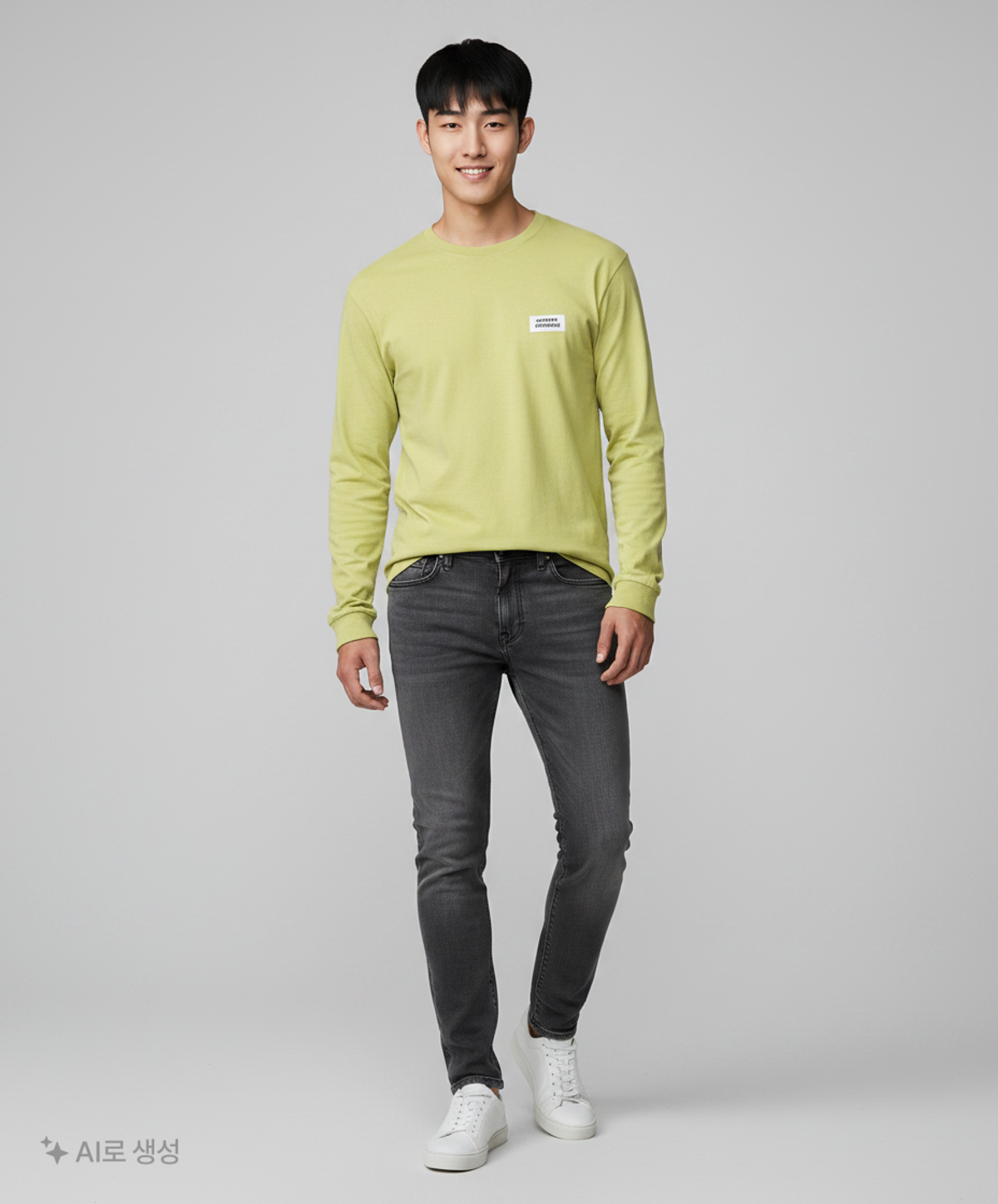 무신사 스탠다드(MUSINSA STANDARD) 베이식 긴팔 티셔츠 [아보카도] 100