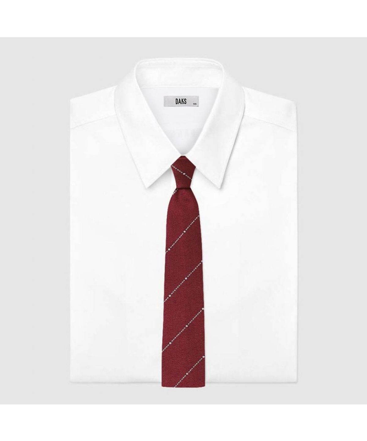 닥스셔츠(DAKS SHIRTS) 실크혼방 레지멘탈 스트라이프 넥타이 레드_DMF1ACF1237R2