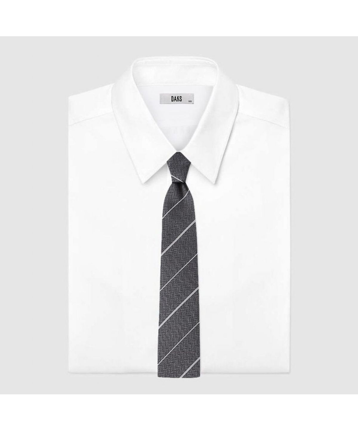 닥스셔츠(DAKS SHIRTS) 실크100 레지멘탈 스트라이프 넥타이 그레이_DMF1ACF1275G1