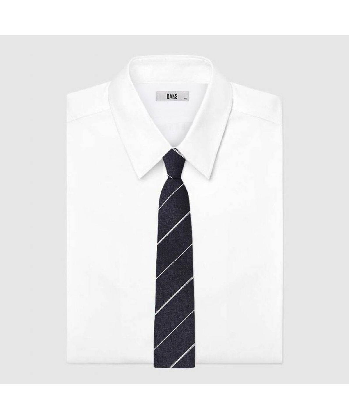 닥스셔츠(DAKS SHIRTS) 실크혼방 레지멘탈 스트라이프 넥타이 네이비_DMF1ACF1275N1