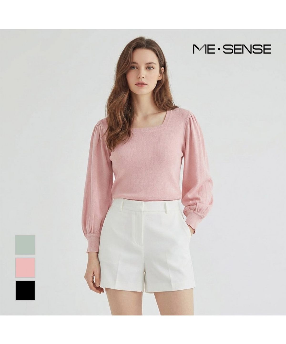 미센스(MESENSE) 퍼프소매 니트_MB34KNPD01Z