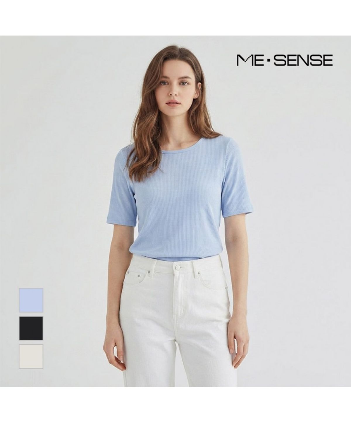 미센스(MESENSE) 스퀘어넥 반팔티셔츠_MB35TSP221Z
