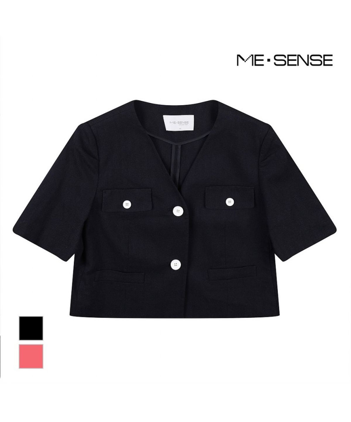 미센스(MESENSE) 브이넥 단추포인트반팔 자켓_MB26JKM117Z