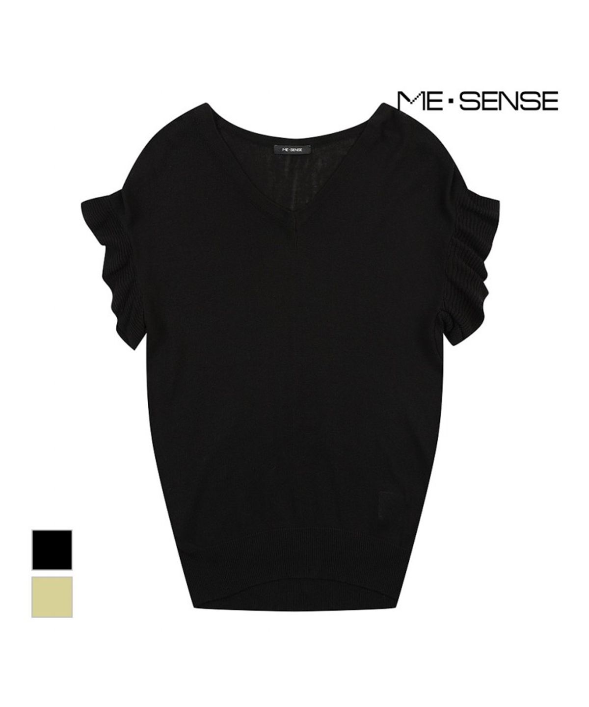 미센스(MESENSE) 브이넥 날개 프릴니트_MB36KNS333Z