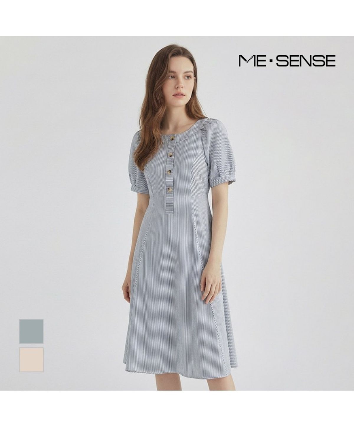 미센스(MESENSE) 스트라이프 반팔 원피스_MB36OPSD01A