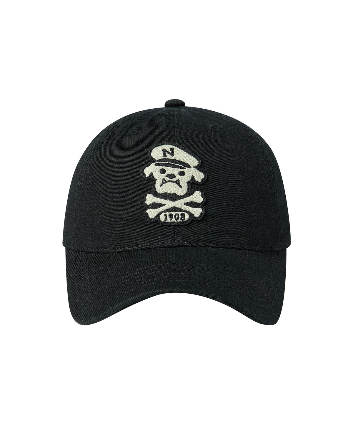 비욘드클로젯(BEYOND CLOSET) [COLLECTION LINE] 밀리터리 스컬독 패치 워싱 캡 블랙