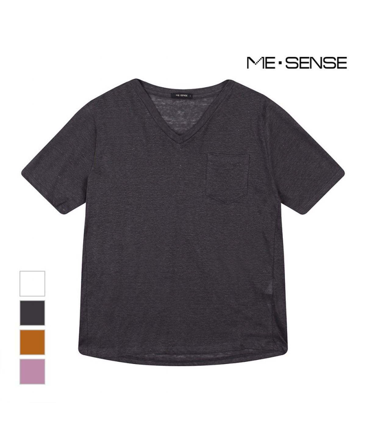 미센스(MESENSE) 브이넥 반팔 시스루티셔츠_MB16TSP204Z