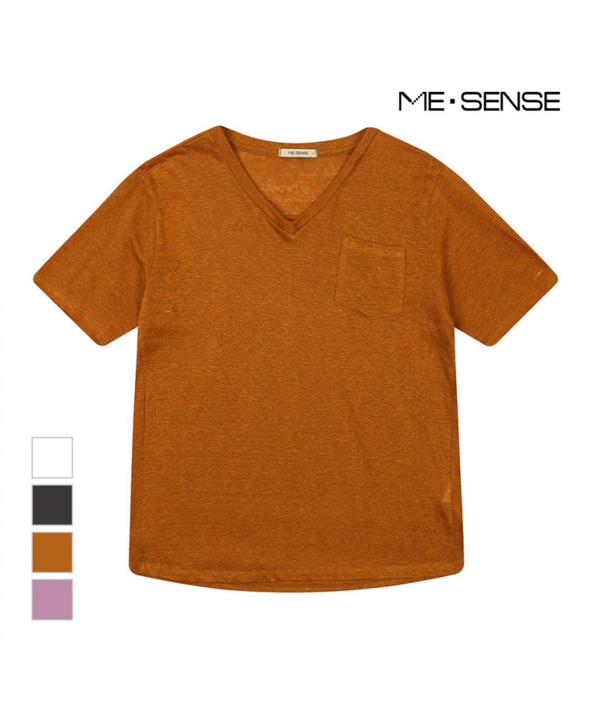 미센스(MESENSE) 브이넥 반팔 시스루티셔츠_MB16TSP204Z