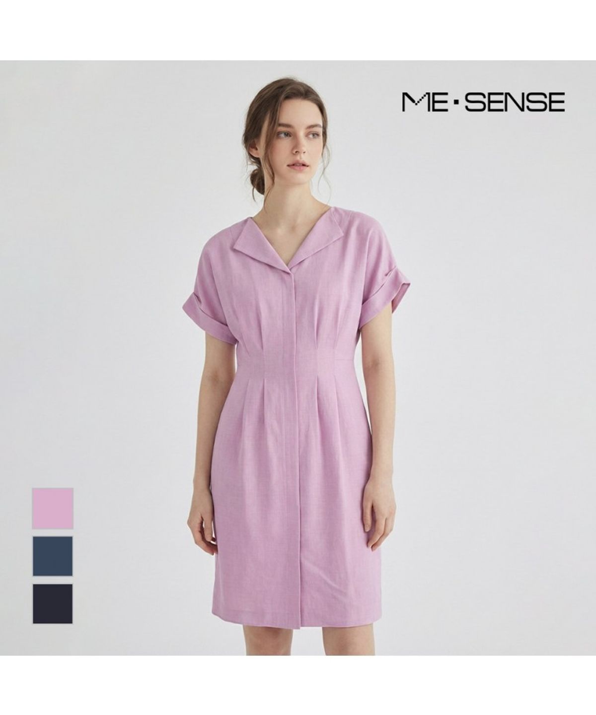 미센스(MESENSE) 카라 벨티드 반팔원피스_MB26OPP115A