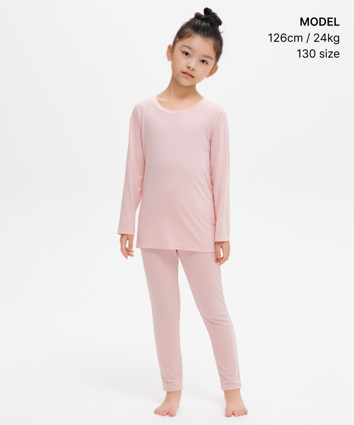 무신사 스탠다드 키즈(MUSINSA STANDARD KIDS) [힛탠다드] 크루 넥 긴소매 언더셔츠 [인디언 핑크]