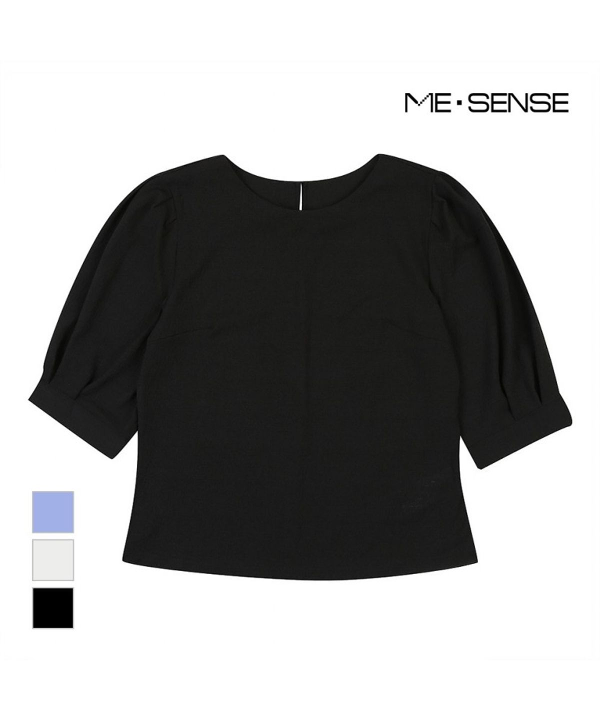미센스(MESENSE) 라운드넥 퍼프소매 블라우스_MB34BLP201Z