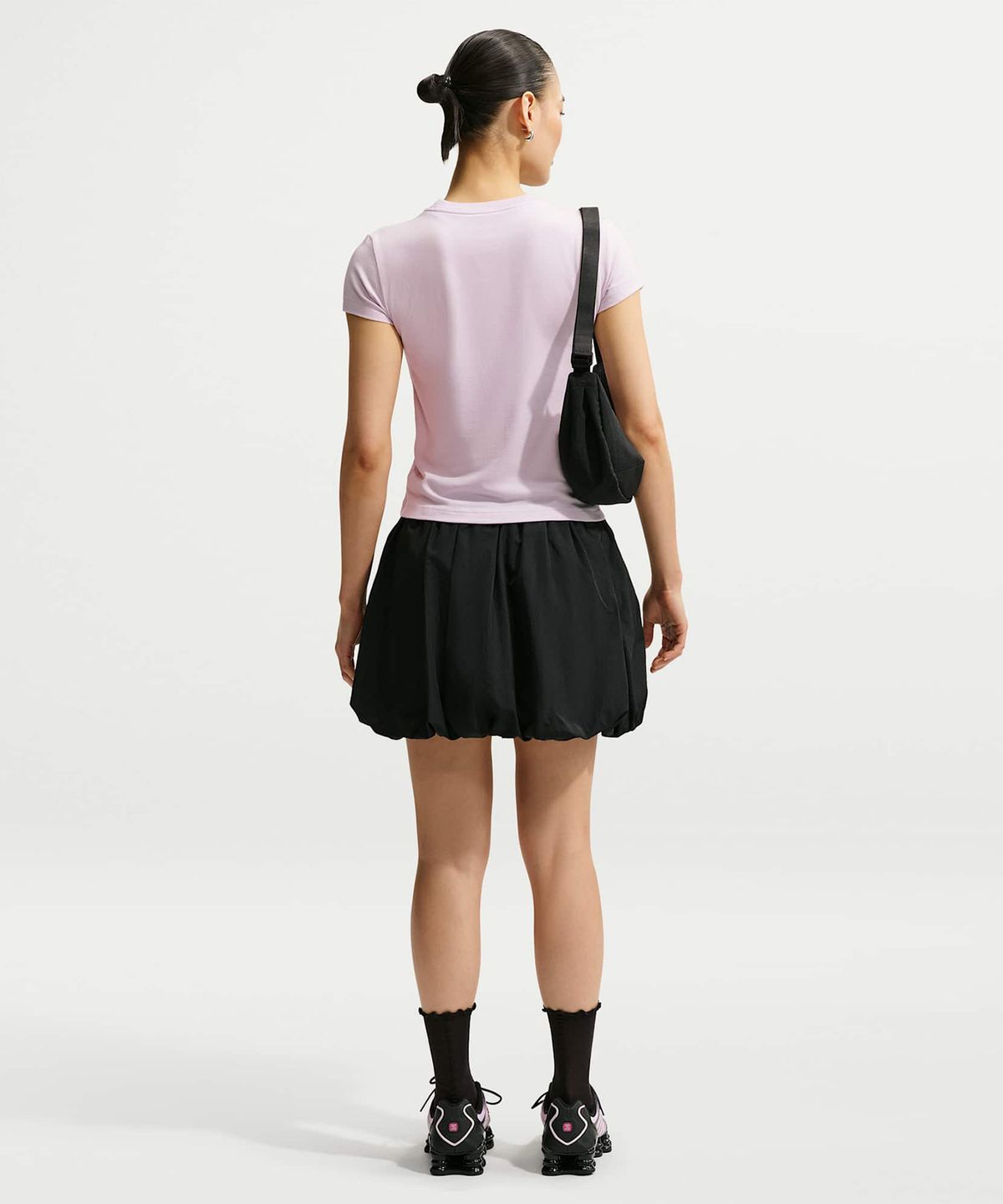 나이키(NIKE) 스포츠웨어 칠 니트 슬림 모드 크롭 티셔츠 W - 블리치트 라일락 / IM6415-583
