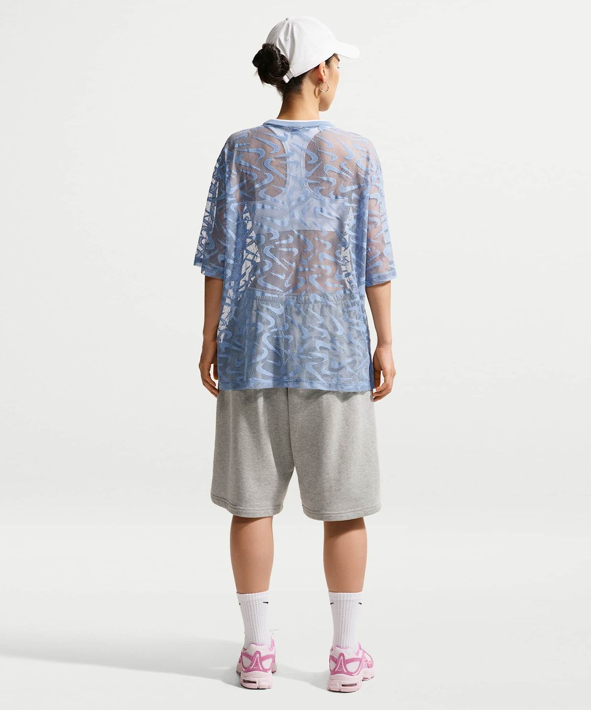 나이키(NIKE) 스포츠웨어 칠 레이스 오버사이즈 저지 W - 워크 블루:그리드아이언:화이트 / IM8388-486