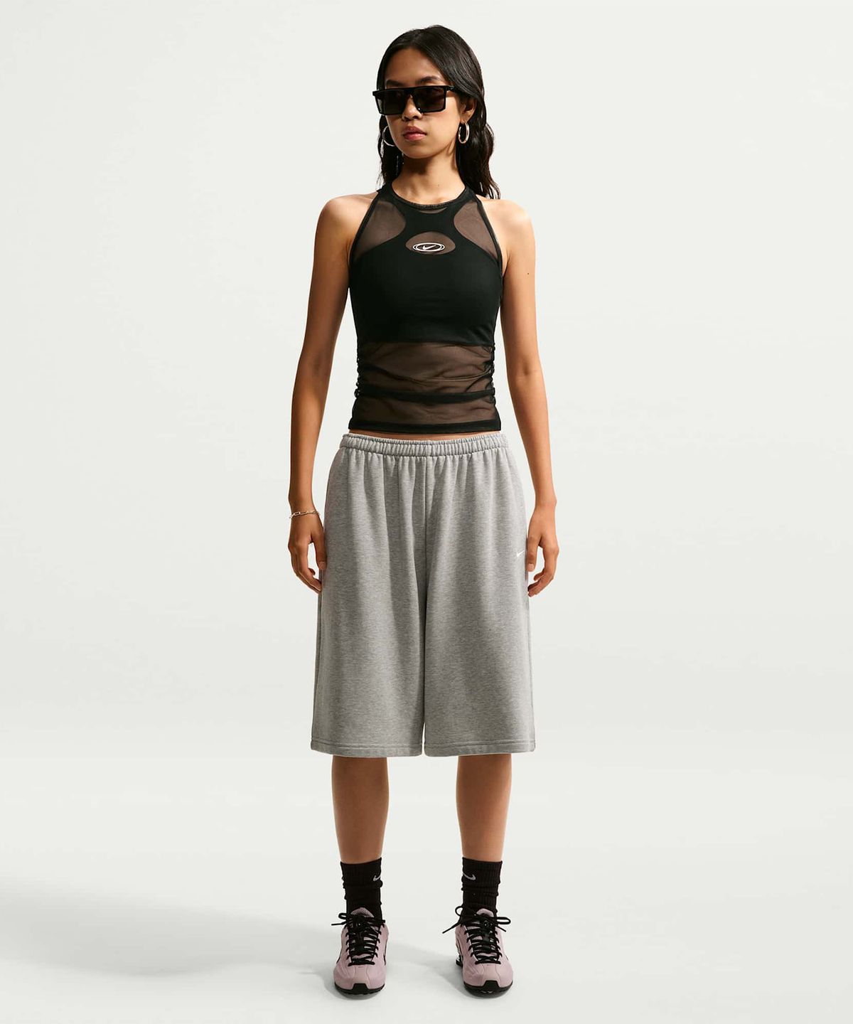 나이키(NIKE) 스포츠웨어 타이트 시어 탱크 탑 W - 블랙:화이트 / IU2648-010