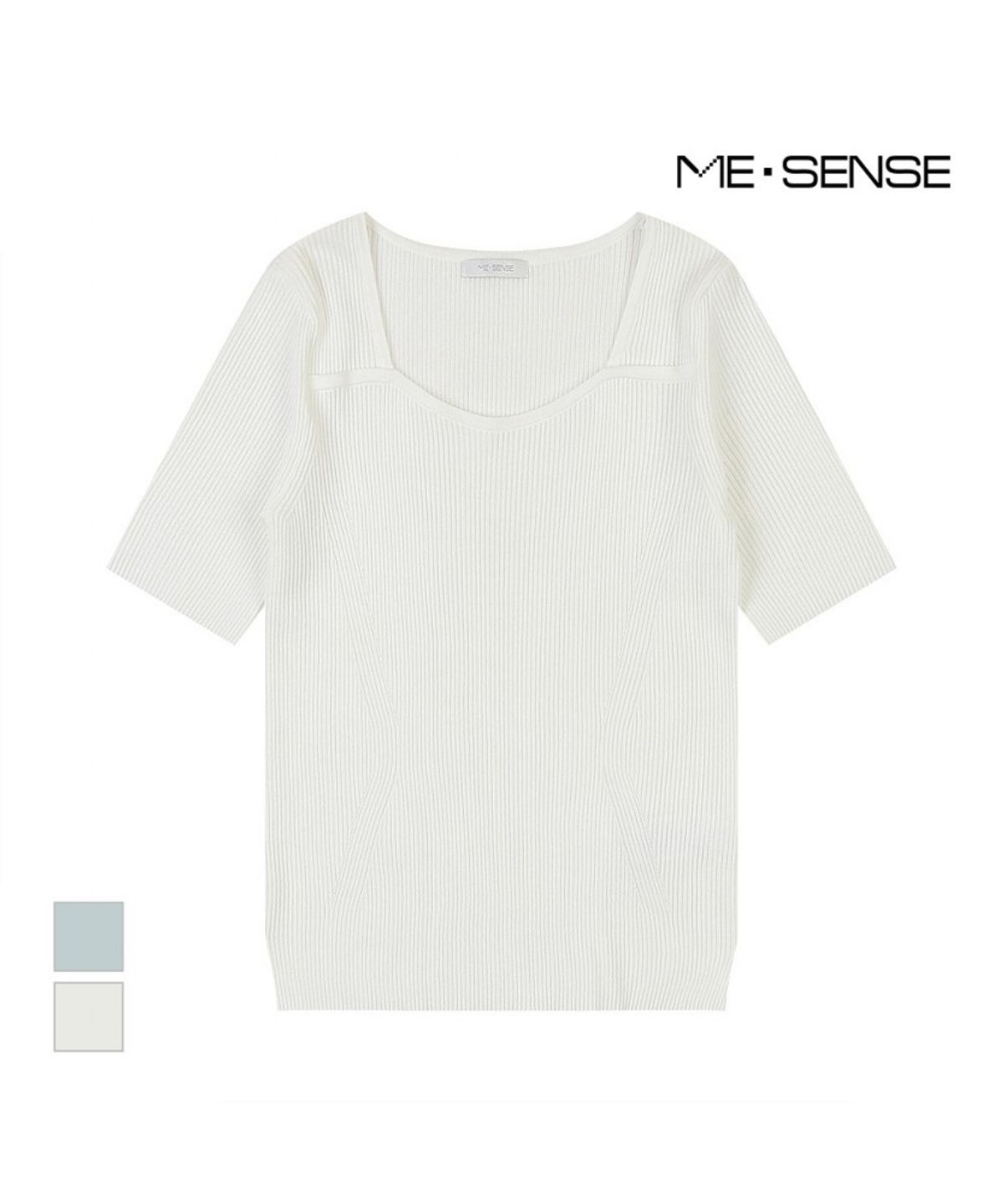 미센스(MESENSE) 슬림골지 반팔니트_MB34KNMD06Z