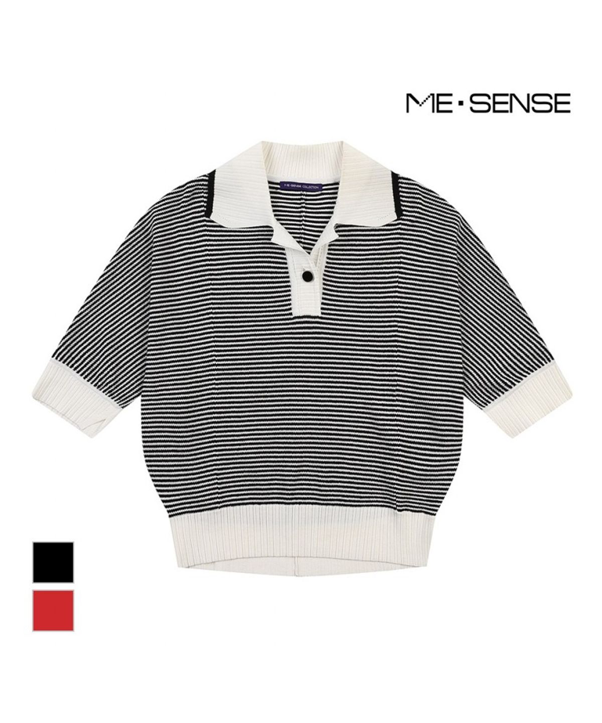 미센스(MESENSE) ST패턴 카라 가오리 니트_MB34KNMD80Z