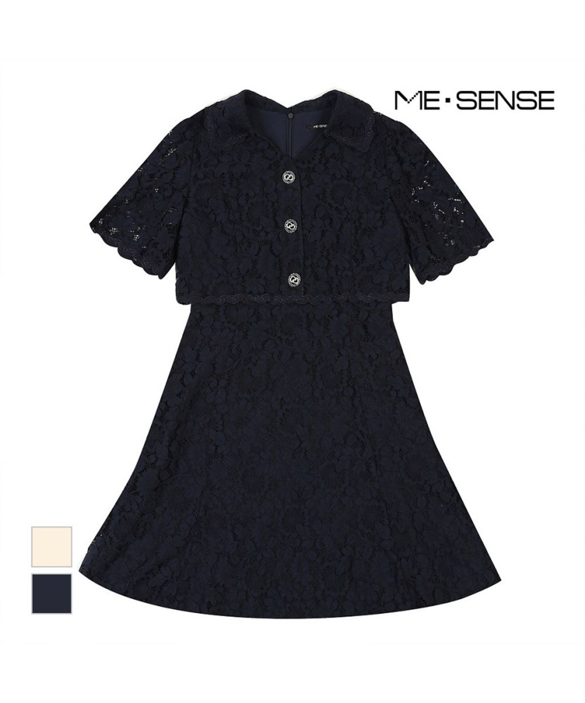 미센스(MESENSE) 시스루레이스 카라반팔 원피스_MB34OPM104Z