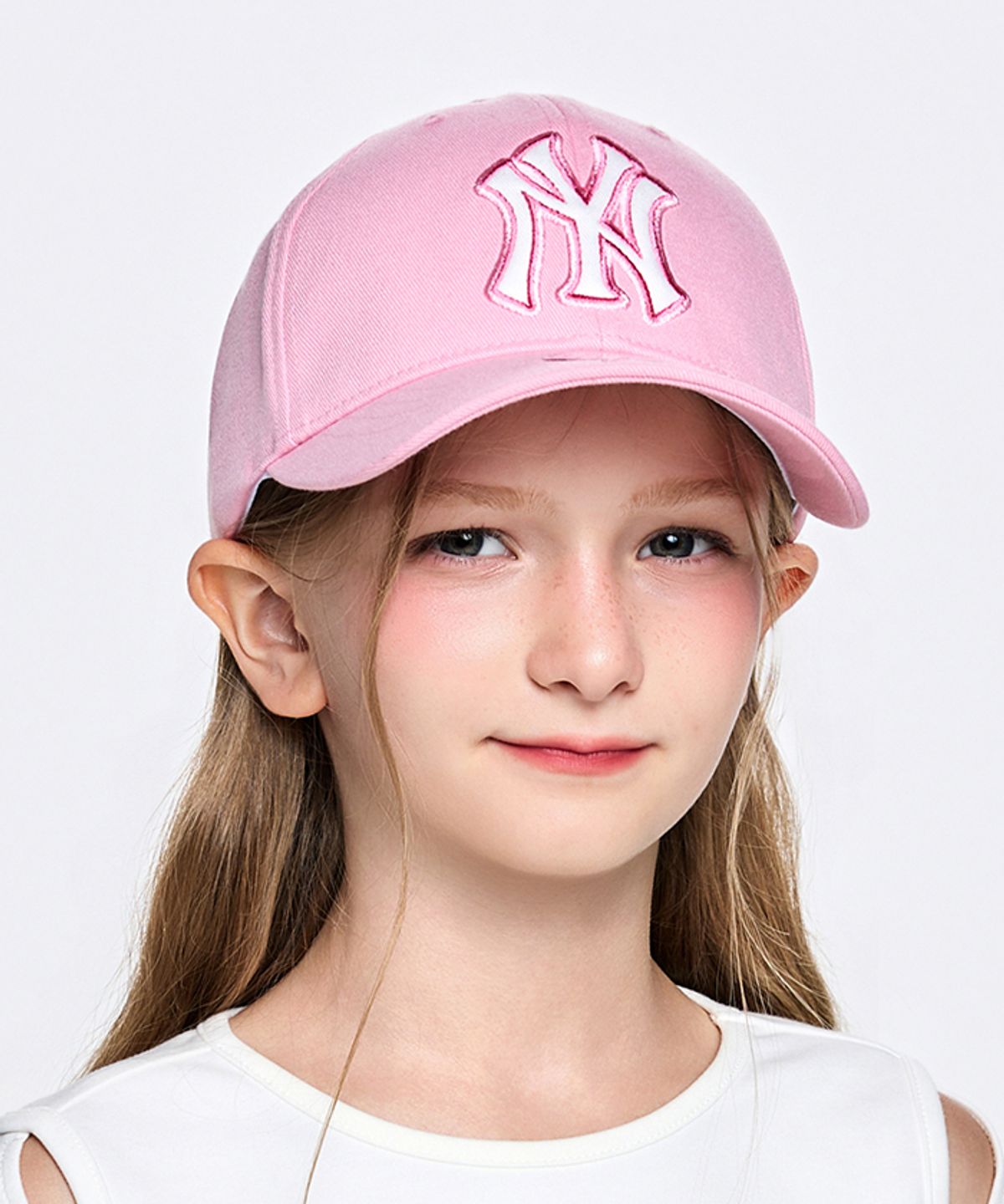 엠엘비 키즈(MLB KIDS) 시그니처 빅로고 스트럭쳐 볼캡 NY (D.Pink)