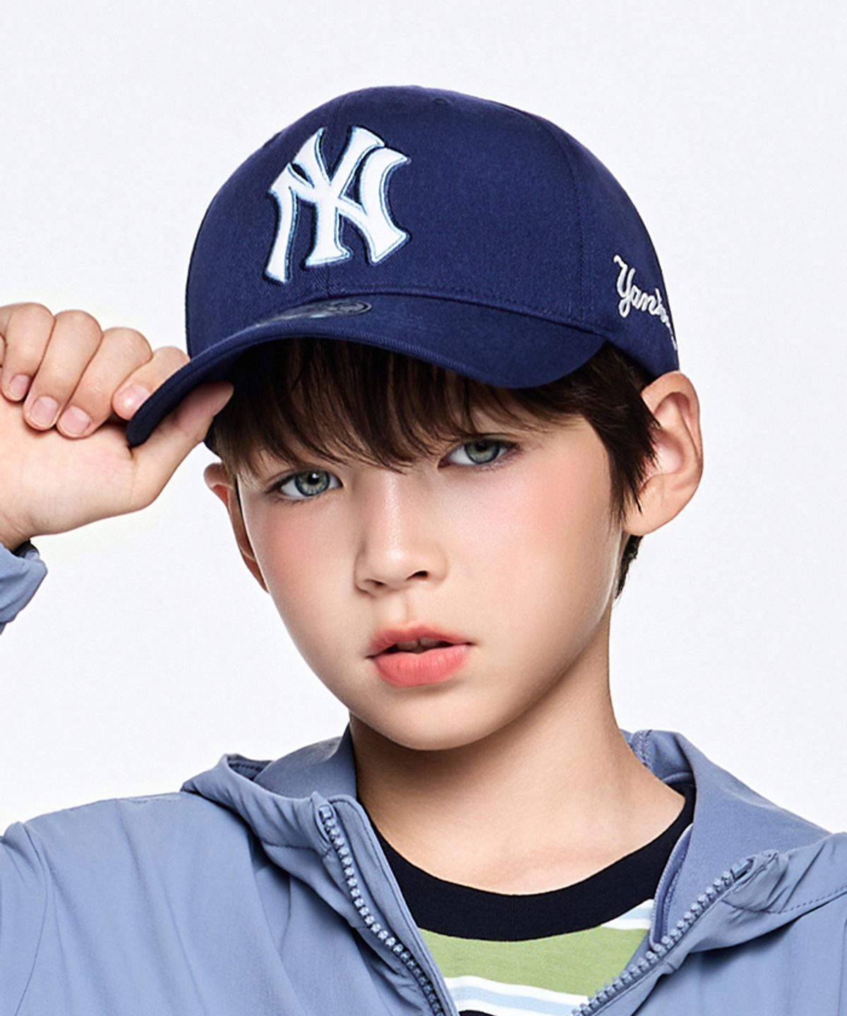 엠엘비 키즈(MLB KIDS) 시그니처 빅로고 스트럭쳐 볼캡 NY (Navy)