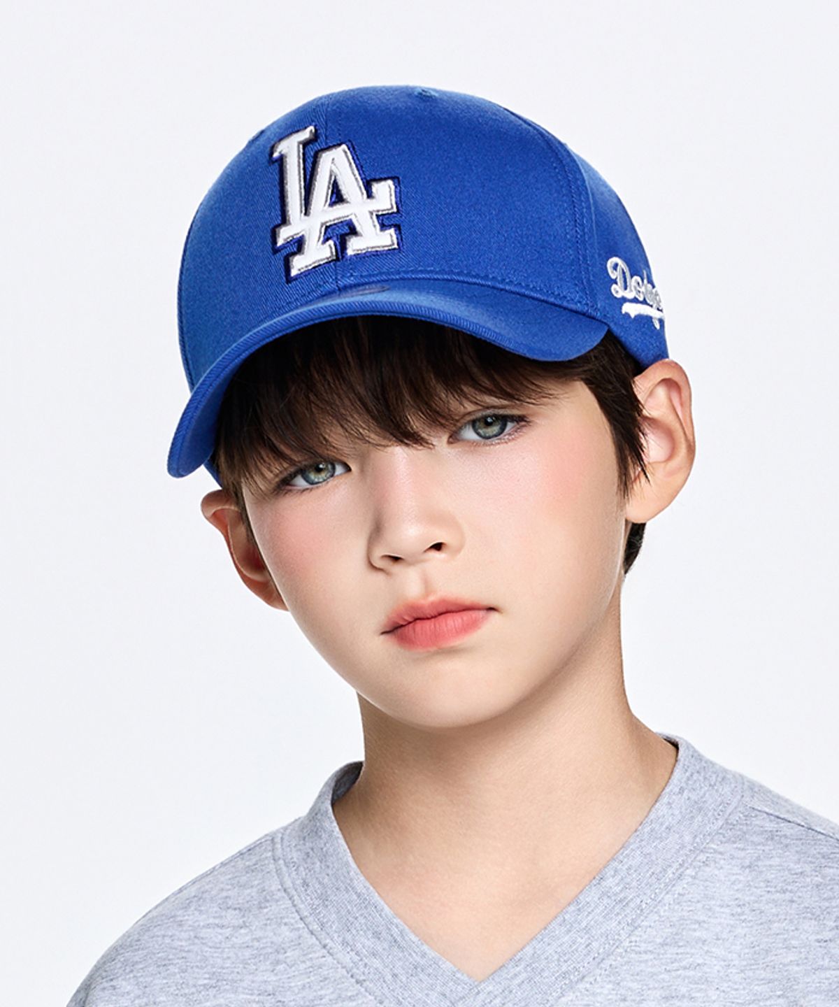 엠엘비 키즈(MLB KIDS) 시그니처 빅로고 스트럭쳐 볼캡 LA (Blue)