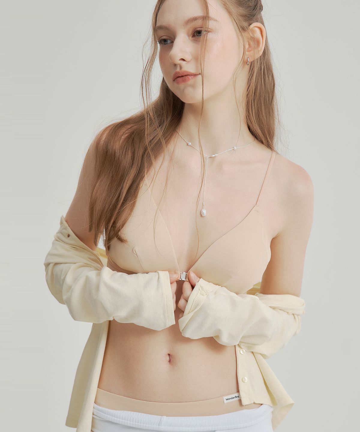 원더브라(WONDERBRA) [3SET] 에어 프론트 후크 브라팬티