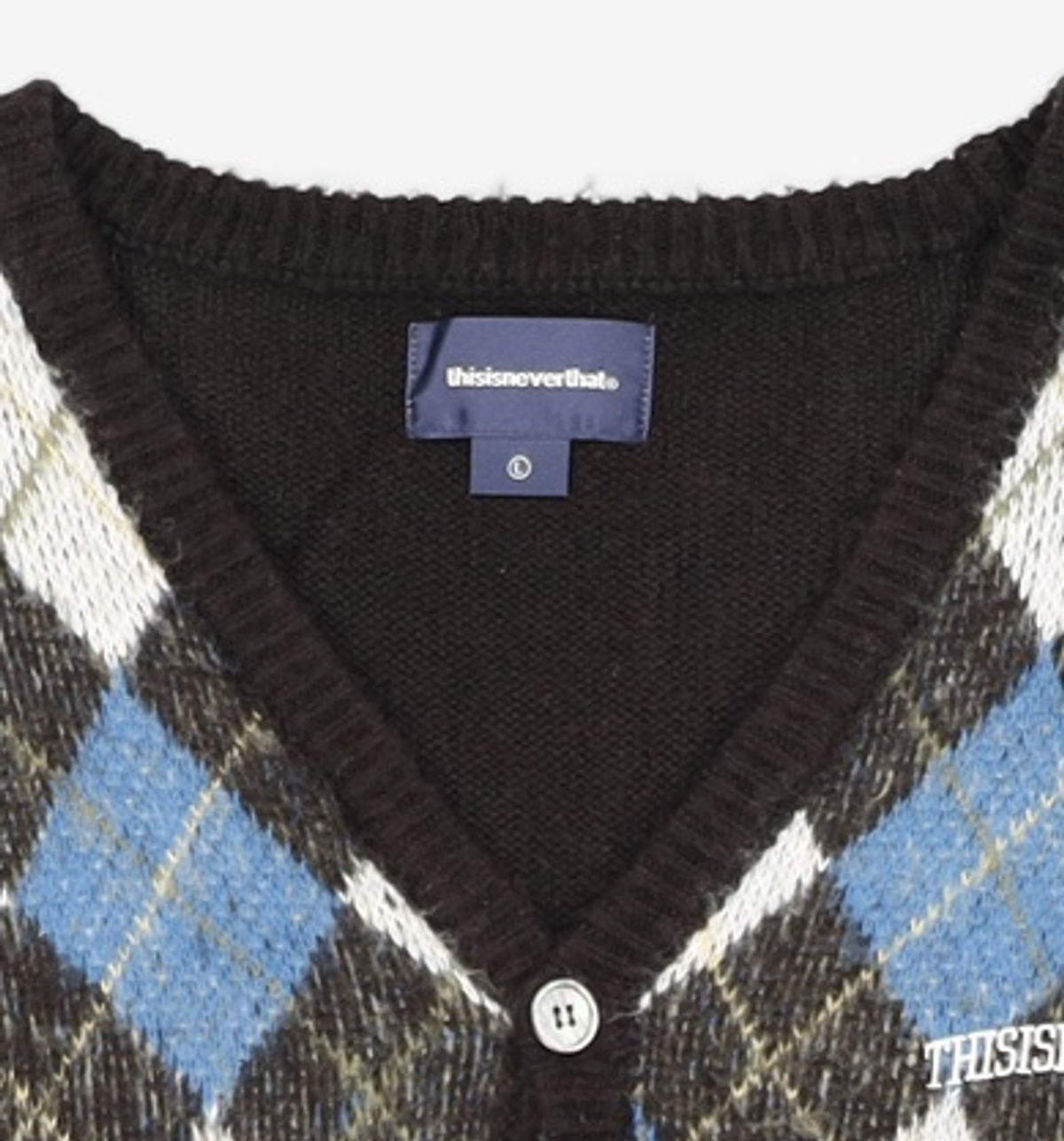 디스이즈네버댓(THISISNEVERTHAT) (FW21) Argyle Cardigan Black L