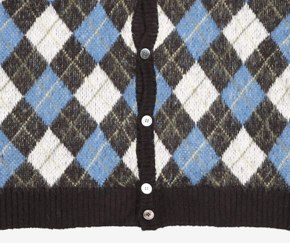 디스이즈네버댓(THISISNEVERTHAT) (FW21) Argyle Cardigan Black L