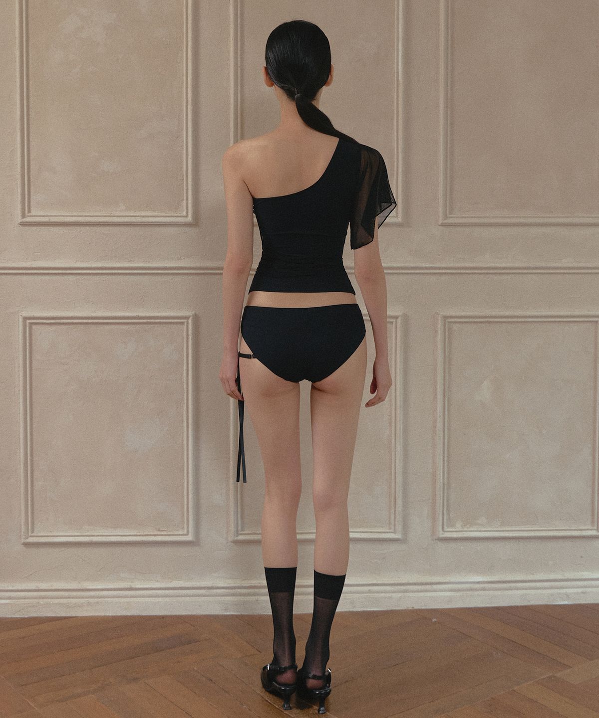 비나제이(VINAJ) 시스루 윙 숄더 비키니브라 (Black)