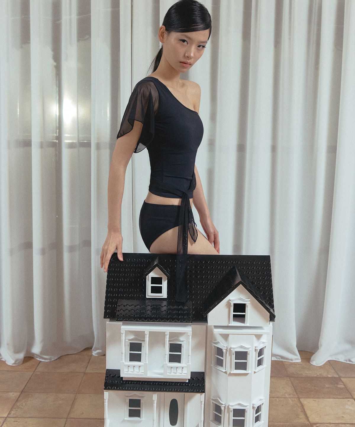 비나제이(VINAJ) 시스루 윙 숄더 비키니브라 (Black)