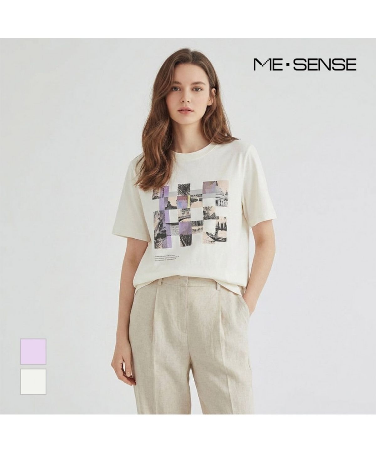 미센스(MESENSE) 다트배색 포인트 반팔티셔츠_MB34TSP210Z