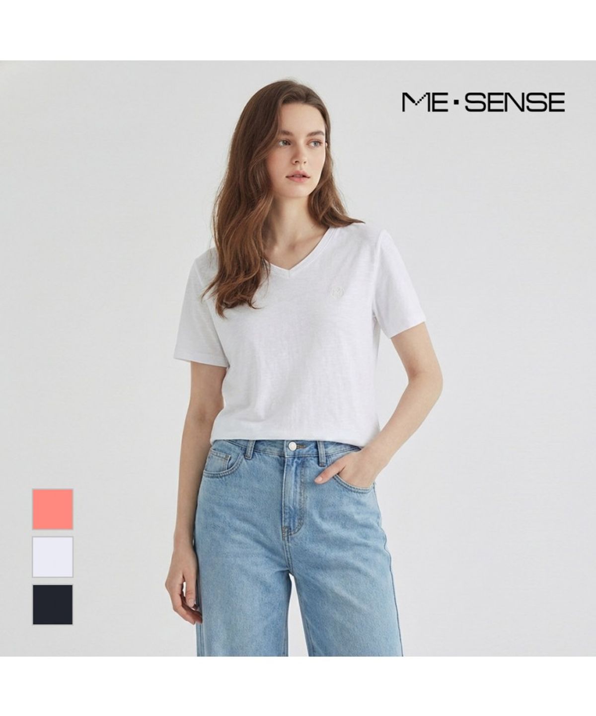 미센스(MESENSE) 브이넥 반팔티셔츠_MB35TSP227Z