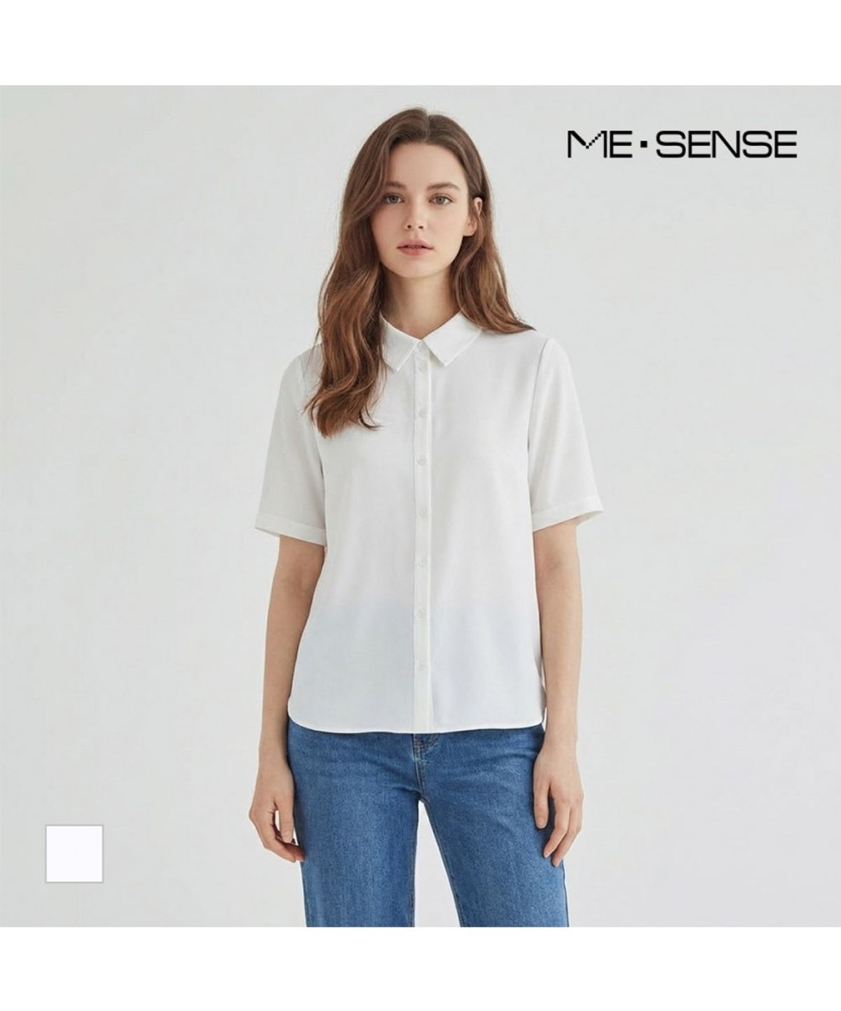 미센스(MESENSE) 베이직 반팔 블라우스_MB44BLP112Z