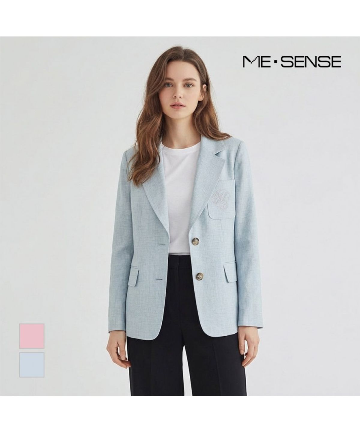 미센스(MESENSE) 포켓 자수 투버튼 자켓_MB44JKS105Z