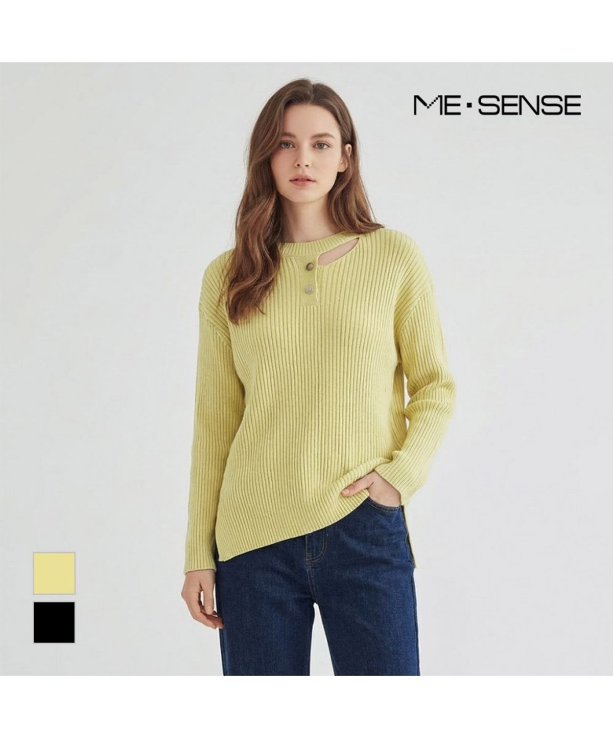 미센스(MESENSE) 버튼포인트 니트_MB44KNMD01Z