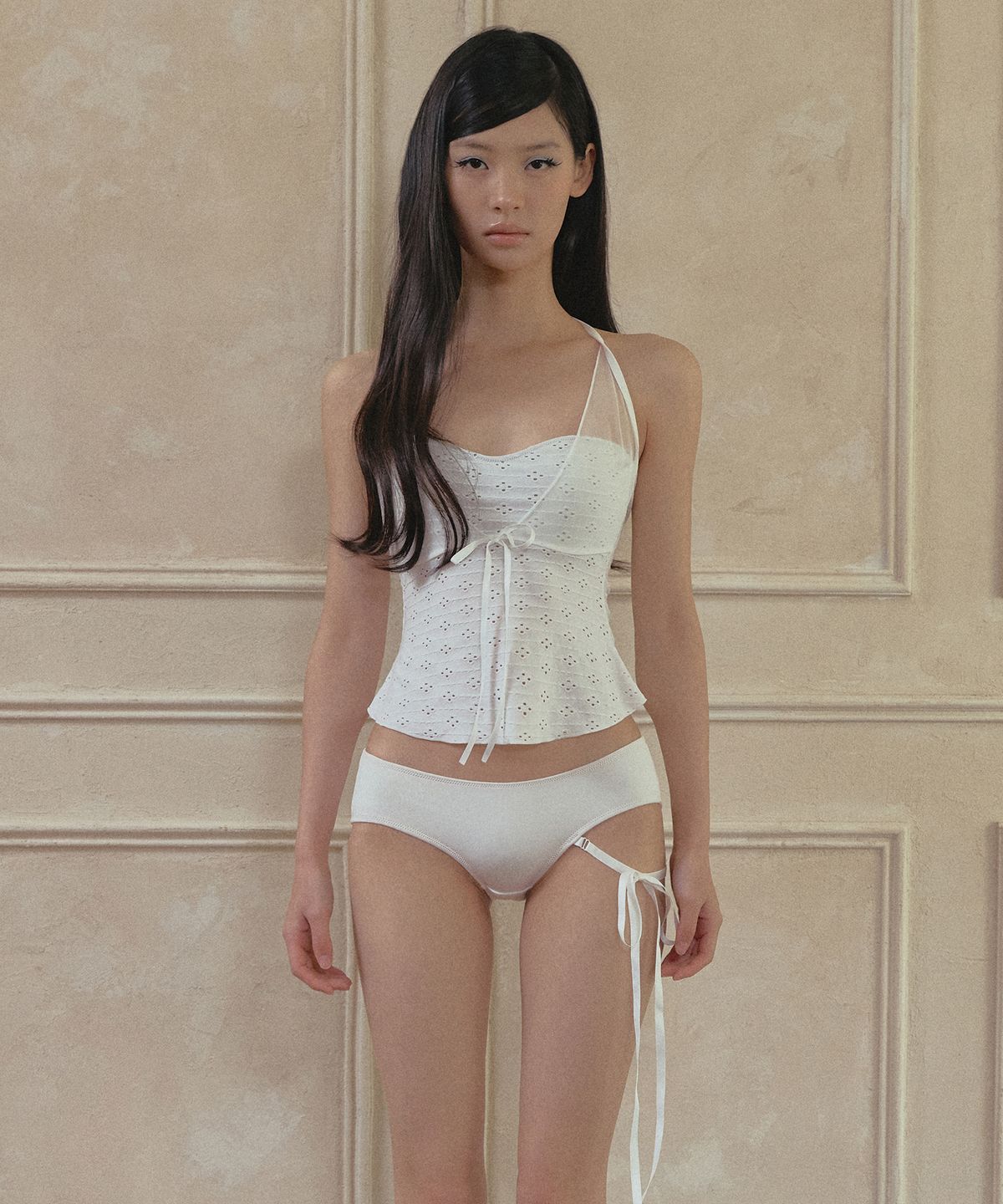 비나제이(VINAJ) 시스루 홀터 플레어 비키니브라 (White)