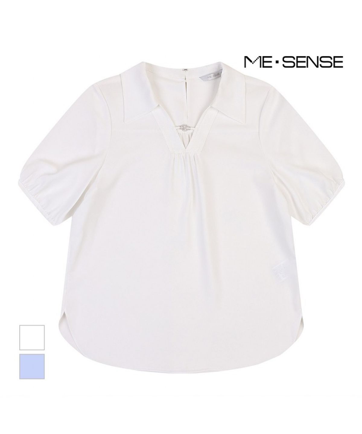 미센스(MESENSE) 트임카라 반팔 블라우스_MB45BLM105Z