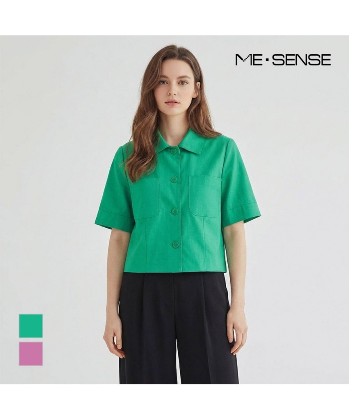미센스(MESENSE) 버튼디자인 반팔 자켓_MB45JKMD04Z