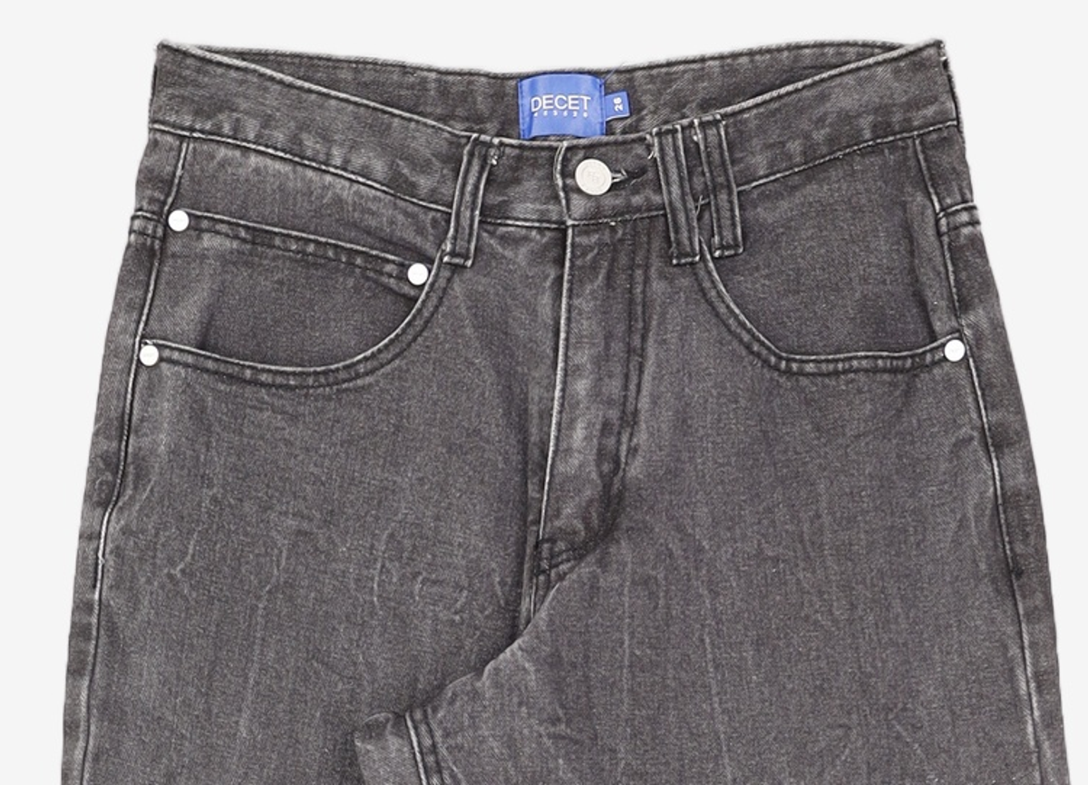데케트(DECET) Mid Rise Wide Jeans DCPT027AshBlack 26
