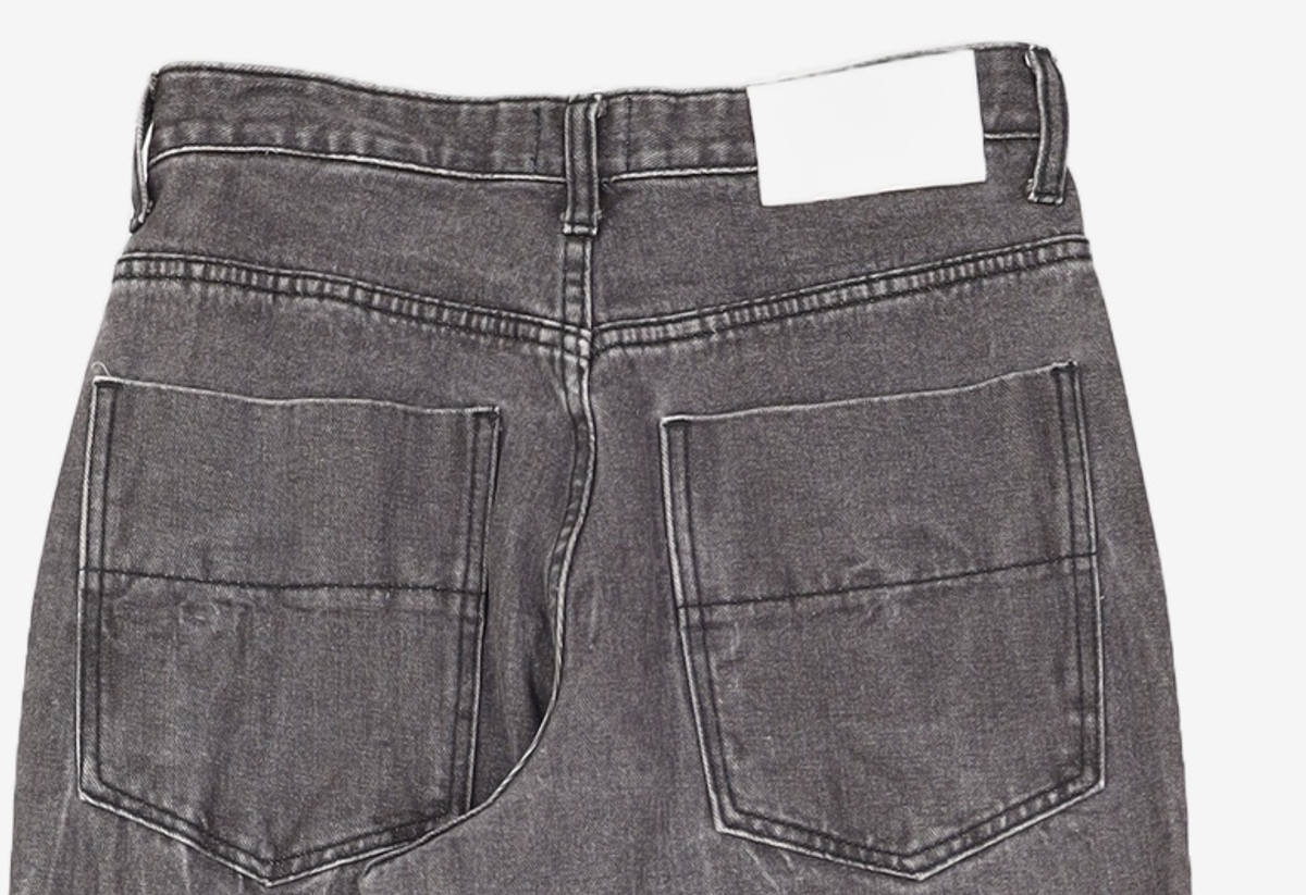 데케트(DECET) Mid Rise Wide Jeans DCPT027AshBlack 26