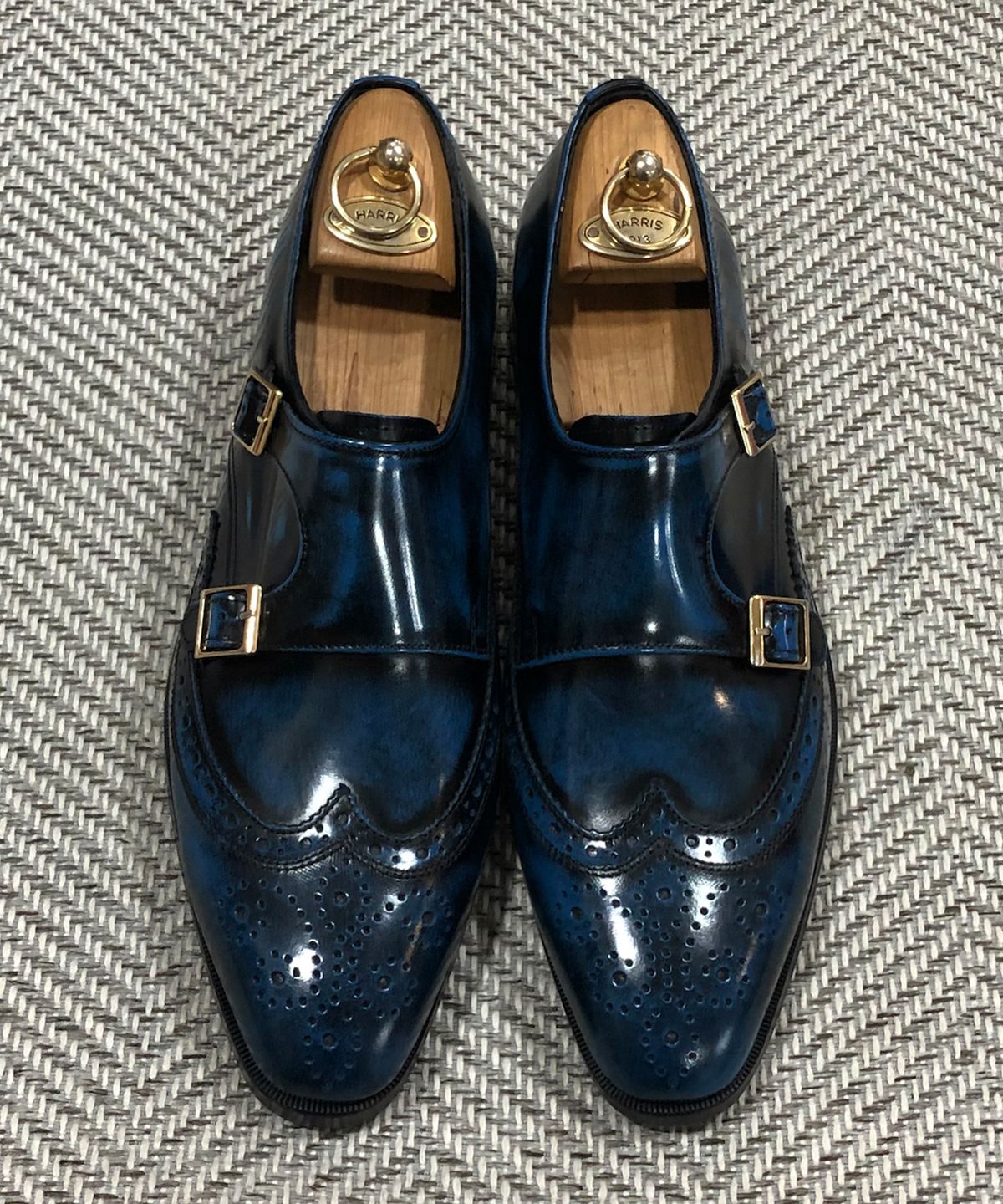 조앤슈(JOENSHOE) 던킨 클래식 슬림 더블몽크스트랩 블루