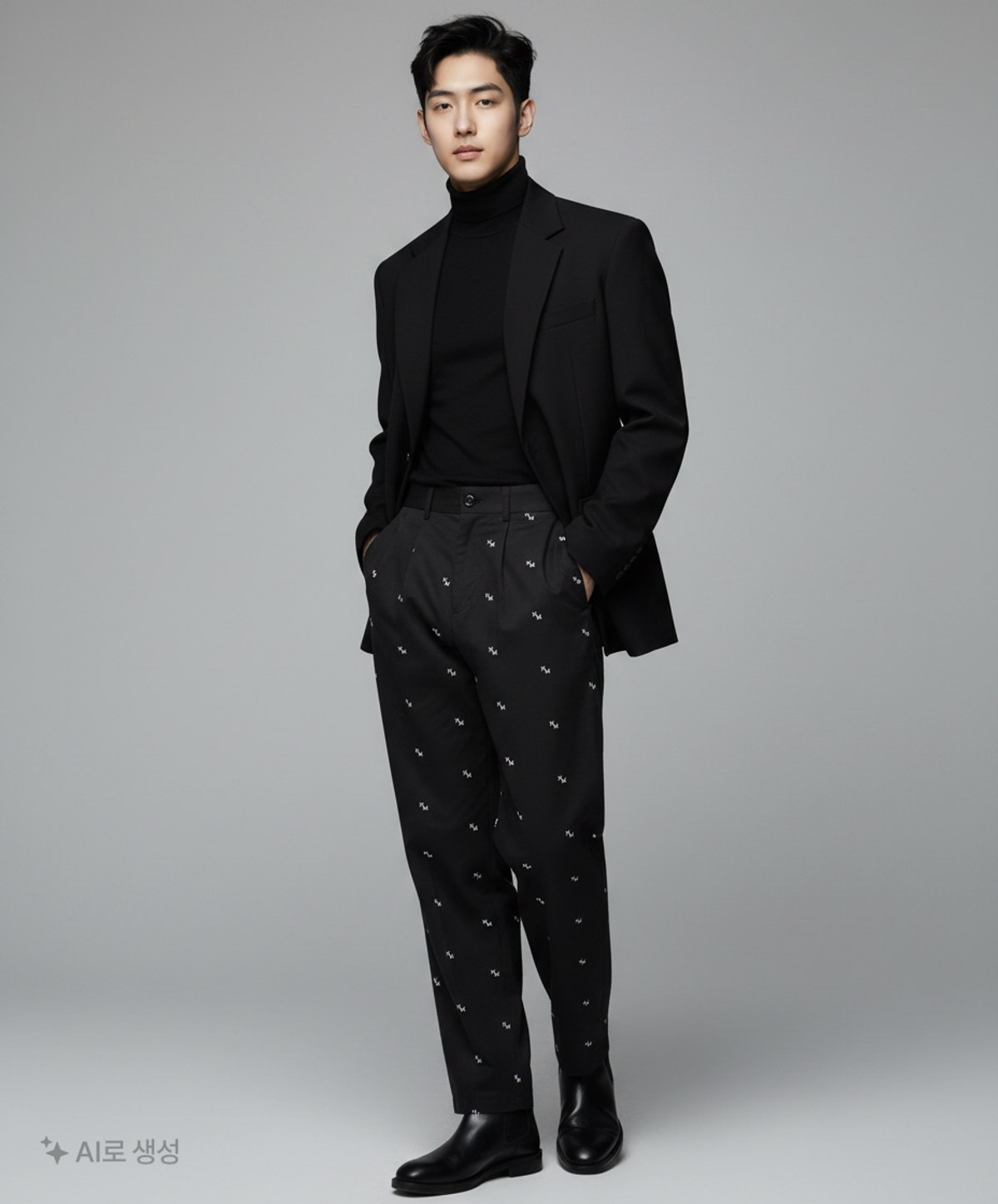 노매뉴얼(NOMANUAL) NM PATTERN PANTS - BLACK 95