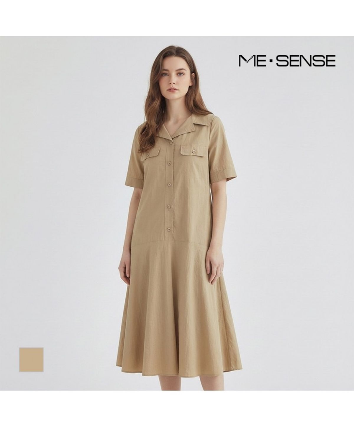 미센스(MESENSE) 셔츠형 카라 원피스_MB45OPP109A